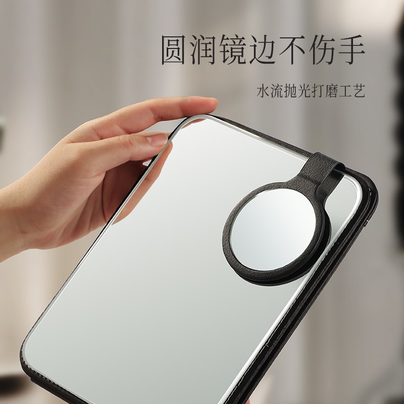 折叠高清化妆镜10倍毛孔放大镜子去黑头学生宿舍桌面台式镜夹100