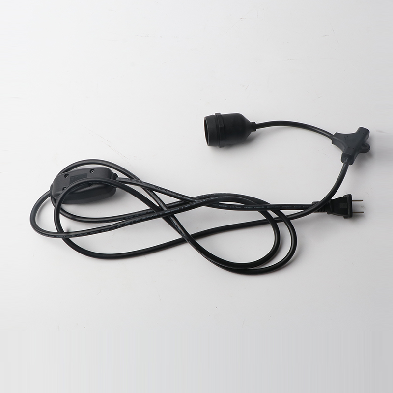 E27灯头串线串联T型灯串线E27平灯二通吊灯延长灯串线 电源线