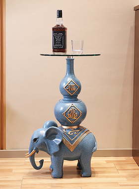 中式招财大象电视柜沙发旁边大型落地摆件客厅装饰品新家乔迁礼物