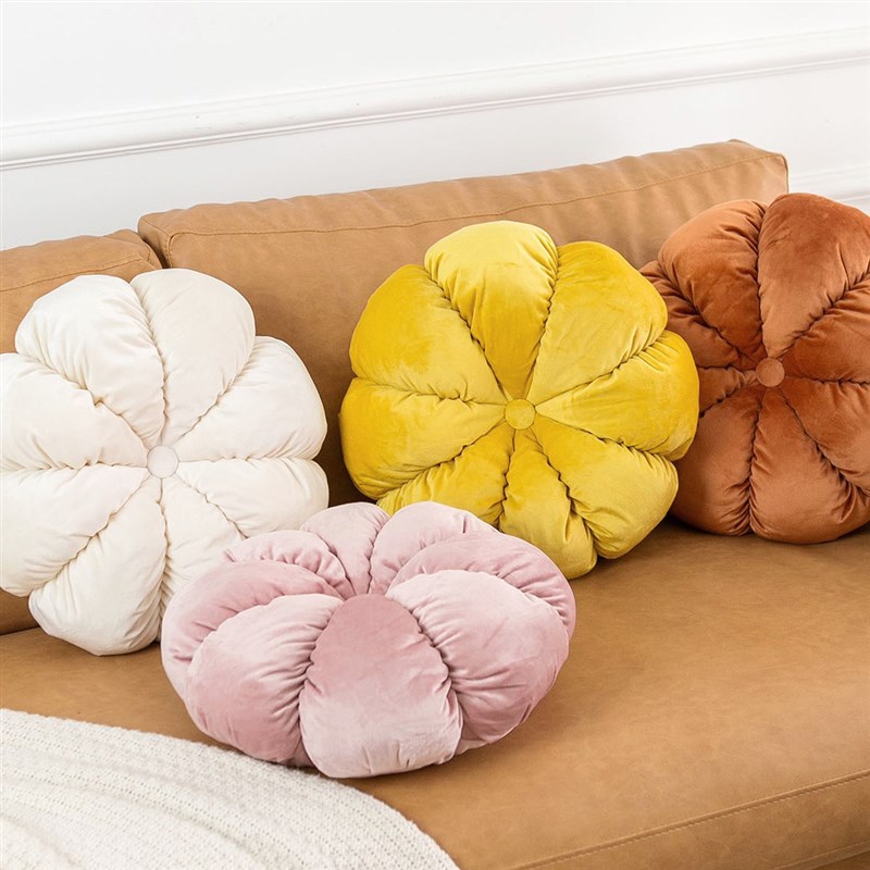 南瓜花朵圆形蒲团抱枕套靠垫腰枕客厅沙发卧室床头睡觉公主少女心