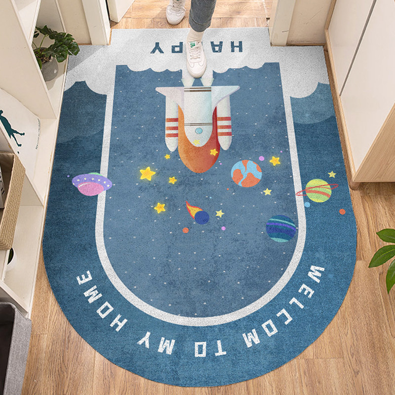 进门地垫入户门垫卡通半圆地毯防滑垫家用门口蹭土玄关脚垫可机洗