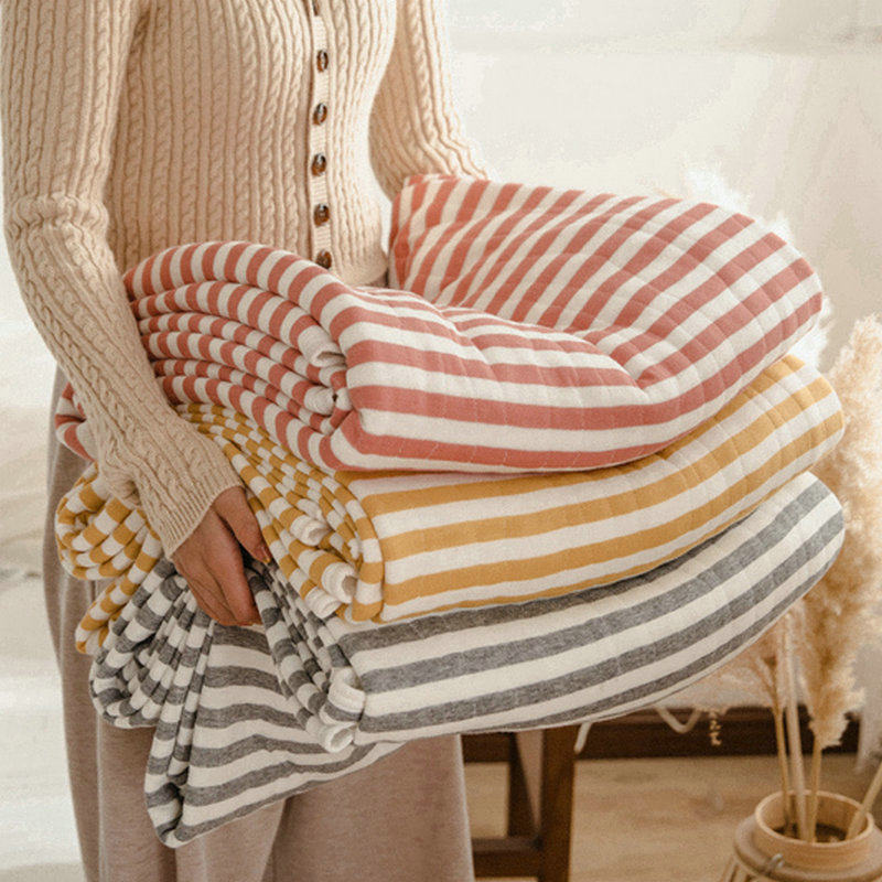 日式天竺棉夏被条纹全棉针织空调夏凉被单双人婴幼儿童午睡薄被子,床上用品,化纤被,淘宝优惠券,粉丝福利购,淘宝优惠卷