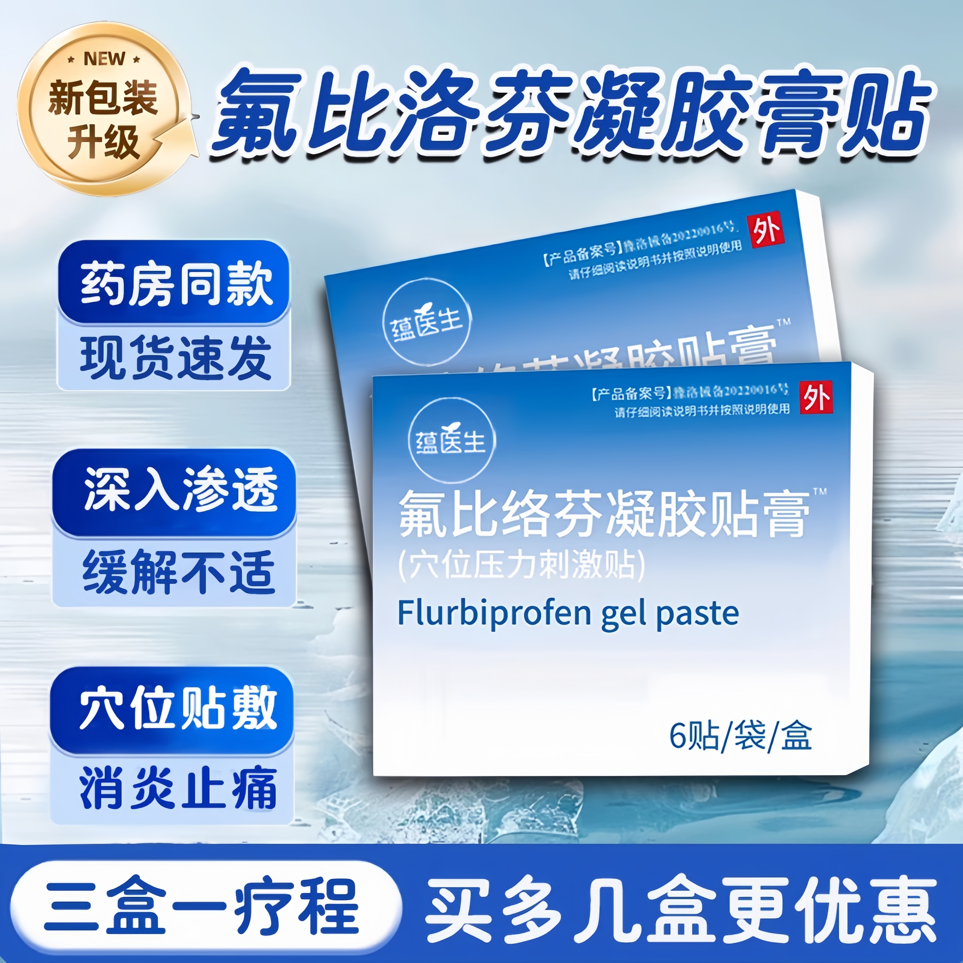 氟比洛芬凝胶贴膏冷敷贴关节疼痛