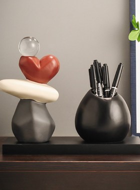 时来运转笔筒摆件桌面办公室轻奢高级感教师节送老师同学开学礼物