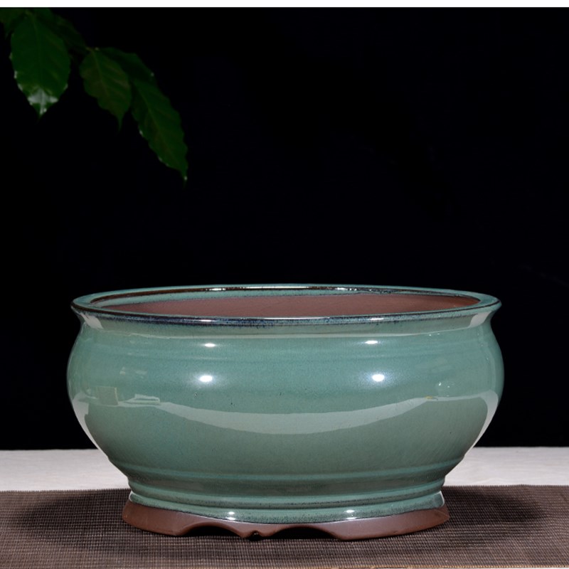 紫砂花盆金弹子绿萝老桩蝴蝶兰特大号花卉绿植陶瓷釉水盆景盆包邮