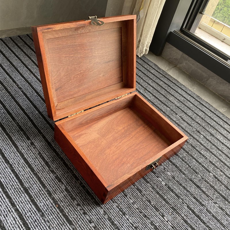 缅甸花梨木首饰盒大果紫檀文玩箱中式实木饰品盒子珠宝箱子礼品盒