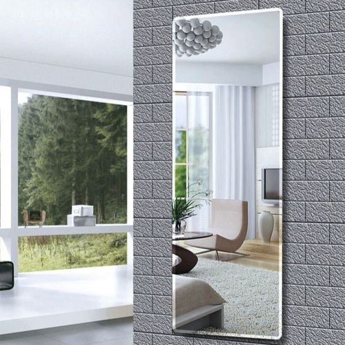 镜子贴墙全身镜粘贴穿衣镜自粘免打孔壁挂高清简约玻璃镜家用宿舍