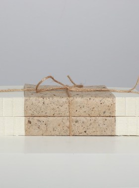 侘寂风复古麻绳书捆新中式样板房间书块摆件设展示柜书房软装饰品