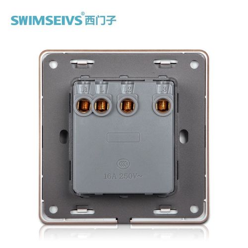 86型暗装墙壁开关插座无框香槟金色三位单联开关三开单控开关家用