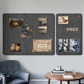 照片墙留言板组合免打孔幼儿园毛毡墙贴展示板软木板背景墙贴自粘