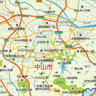 2024新款珠三角地图贴图办公室挂图高清壁贴超大装饰画定