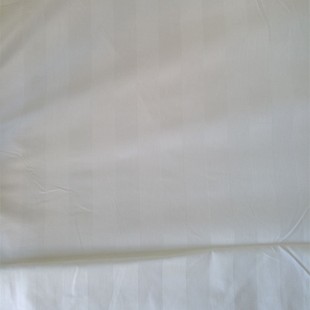 酒店宾馆纯棉条纹布 白色加密全棉缎条 床单被套四件套白布料定做