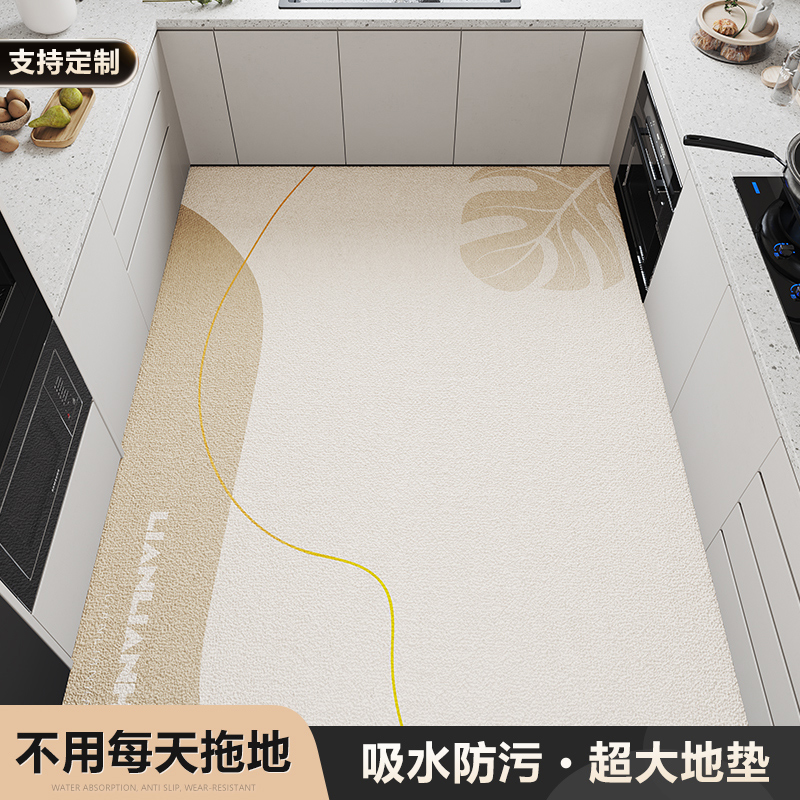 新款硅藻泥地垫整铺厨房防滑防油可擦免洗吸水耐脏门口地毯脚垫子
