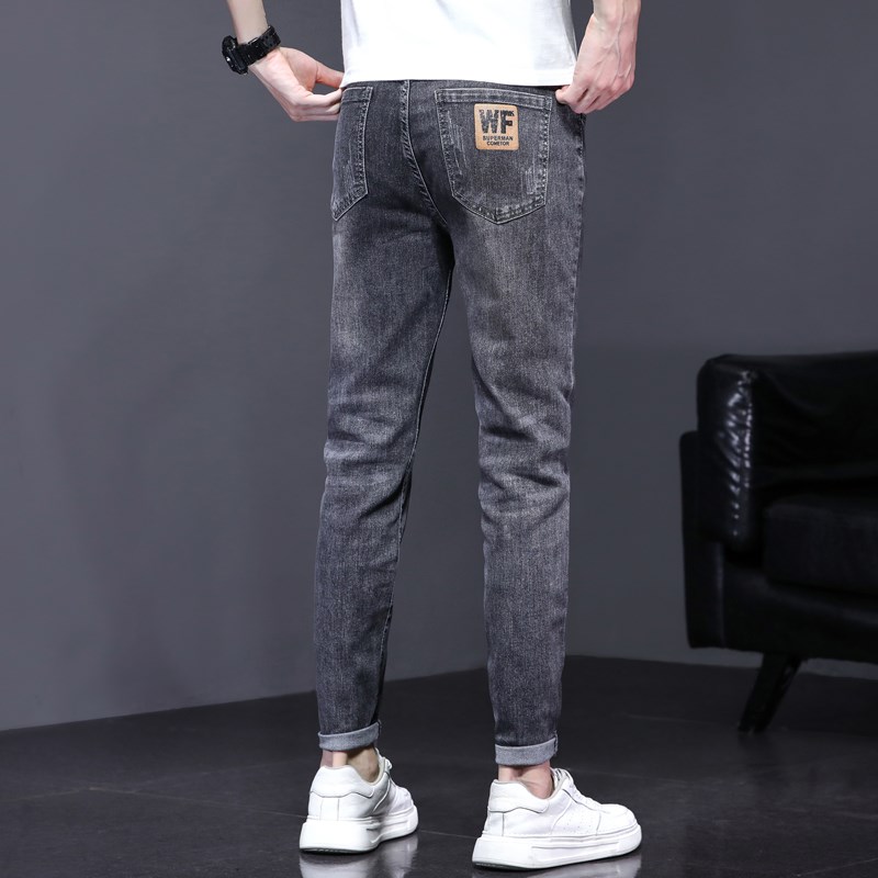 九分牛仔裤男夏季直筒修身小脚2024春秋新款宽松弹力男士休闲裤子