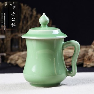 包邮 龙泉青瓷杯创意陶瓷办公会议礼品杯子家用茶杯商务礼品套装