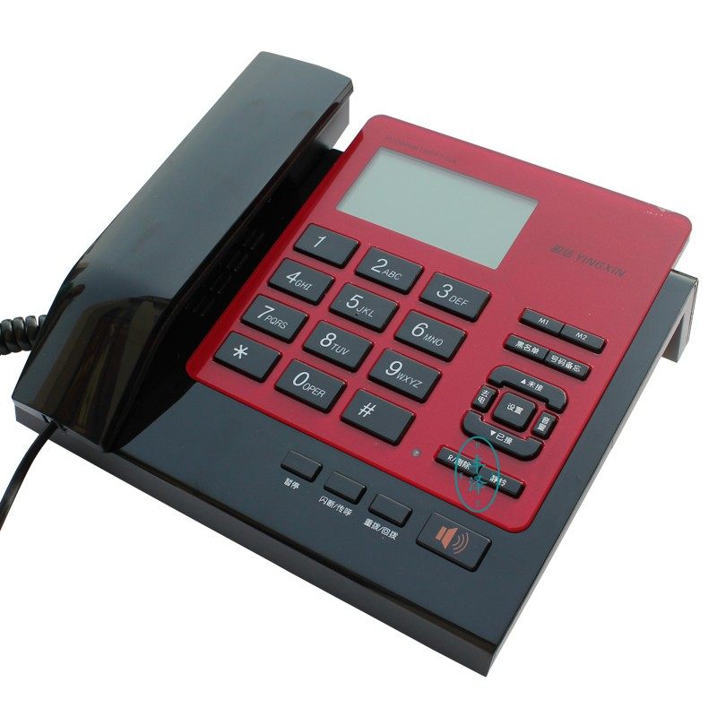 盈信免提通话电话机 办公商务家用电话 白屏背光 中英文报号