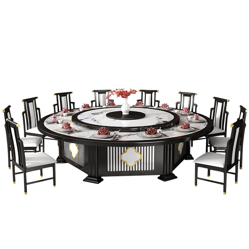 酒店岩板电动大圆桌子人新实木现代人饭店包厢餐桌椅,住宅家具,岩板餐桌,淘宝优惠券,粉丝福利购,淘宝优惠卷