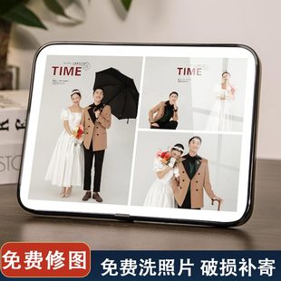 三宫格相框摆台三联相框册di定制级感水晶结婚纱照做相框