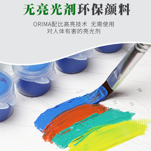 风景数字油画手绘填充客厅装饰画涂色零基础摩天轮绿植油彩画