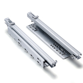 二节三节隐藏式 阻尼抽屉托底导轨暗藏缓冲滑轨全拉出轨道8寸12寸