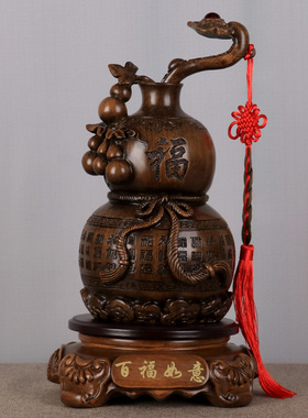 百福平安花瓶摆件新中式客厅玄关隔断电视柜卧室装饰乔迁入伙礼物