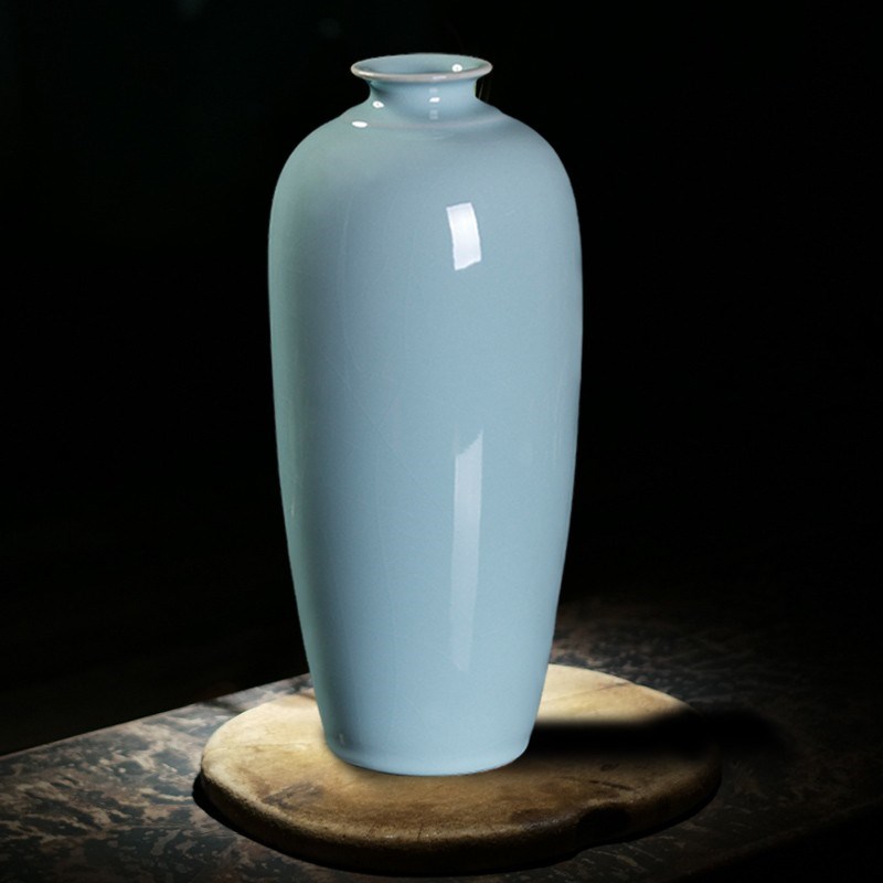 汝州北宋汝窑核心产区廷怀窑汝瓷天青釉福乐瓶居家摆件花瓶花插