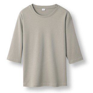 中袖上衣女七分袖高端纯棉2024新款宽松夏天西装内搭薄款短袖t恤