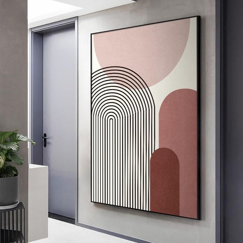 定做莫简兰迪沙发后落地挂画客厅代约装饰画玄关巨幅大尺寸北欧壁