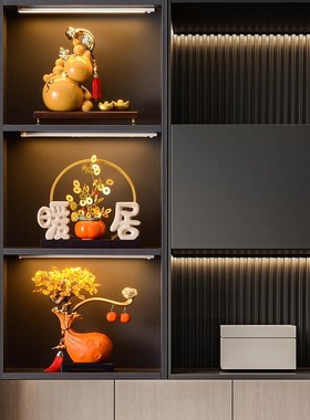 新中式家居招财摆设样板间装饰品高端茶室办公室客厅酒柜玄关摆件