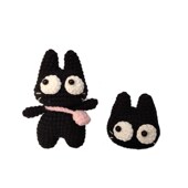 手工编织玩偶成品钩针动物挂件小黑猫公仔钥匙圈包包挂饰毛线diy