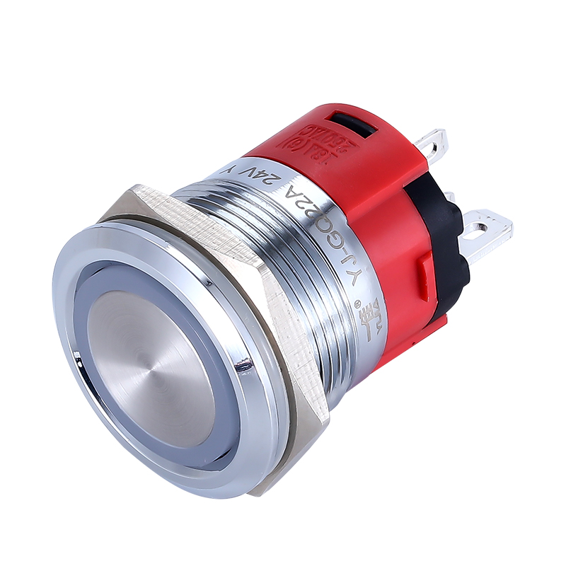 一佳18金属按钮大电流YJ-GQ22不锈钢防水带灯自锁复位开关22mm