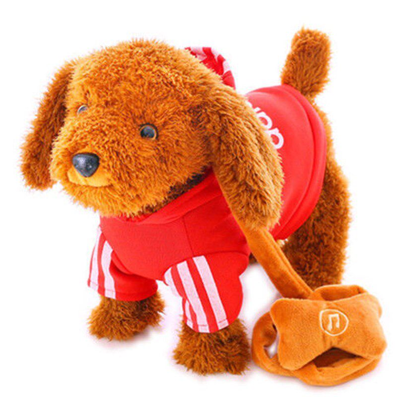 玩具小狗仿真泰迪狗纤绳毛绒玩具狗会走会唱遥控智能狗充电电动狗