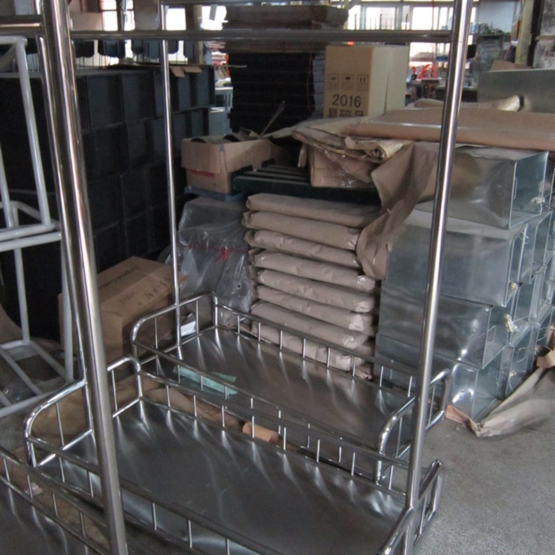 长形锈钢送挂衣车    送衣车手推车酒店宾馆送衣架   车台裙架