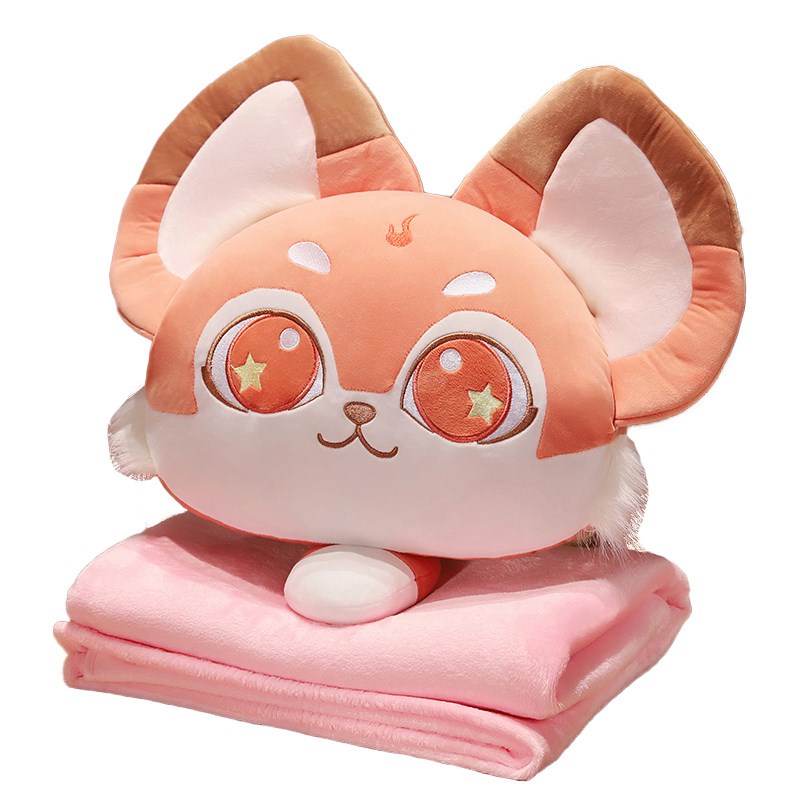 狐狸抱枕被子两用办公室午睡枕头趴睡二合一毯子沙发加厚汽车靠枕