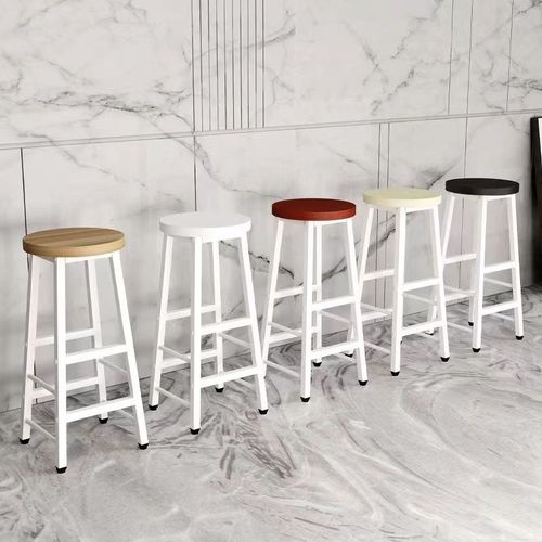 吧台凳子高脚凳收银台现代简约铁艺高椅奶茶店酒吧椅家用靠背桌椅