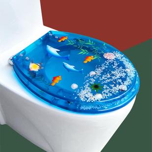 UVO型通用老式 北欧树脂马桶盖 家用抽水马桶圈加厚静音坐便盖配件