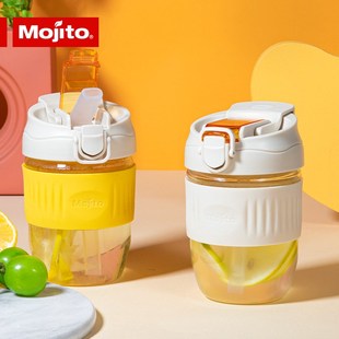 女网红水杯子 mojito双饮杯便携吸管玻璃杯ins风高硼硅耐高温夏季