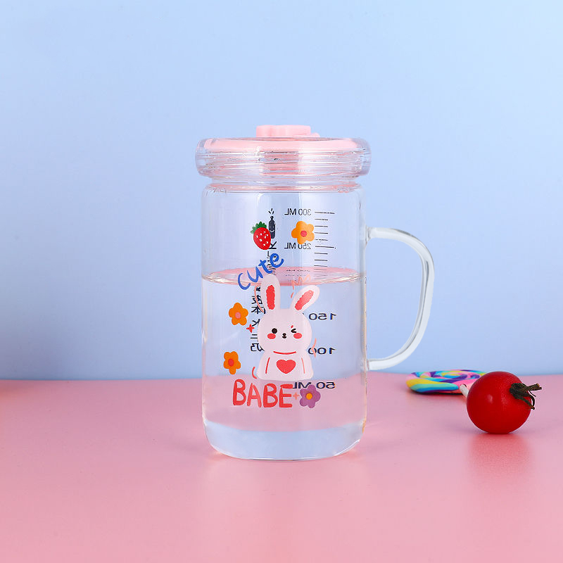 牛奶杯儿童刻度杯子豆浆吸管学生喝奶冲泡奶粉专用玻璃微波炉加热