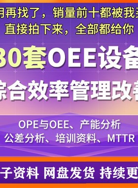 OEE设备综合效率培训PPT提升改善管理分析产能自动值统计算表格新