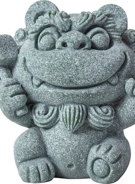 创意搞个锤子风狮爷茶宠茶玩爱狮子割韭菜鱼缸造景桌面装饰