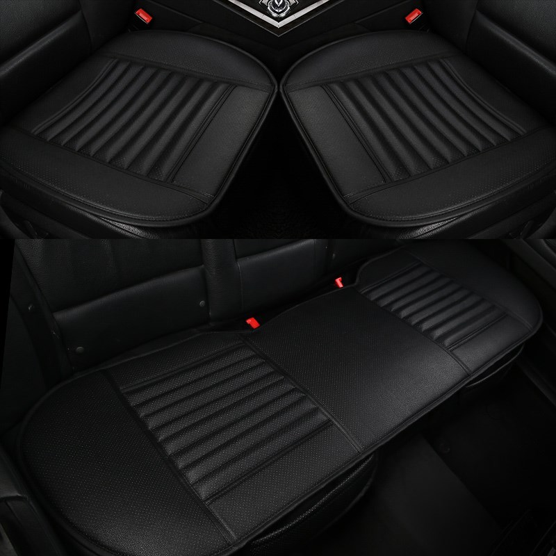 竹炭汽车坐垫单片四季通用防滑透气无靠背三件后排皮座垫座椅垫