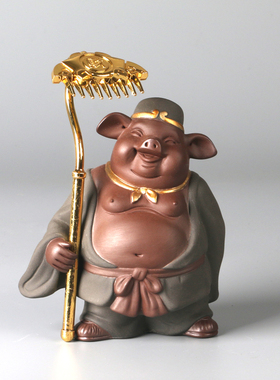 百造山天蓬元帅猪八戒精品紫砂养办公桌面书房家居鱼缸