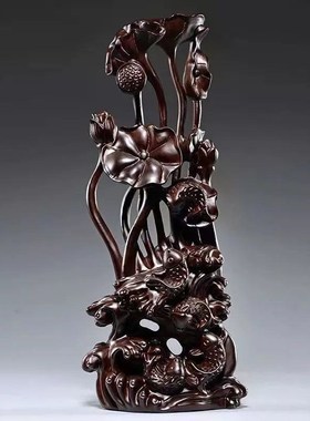 花梨木雕五福临门葫芦实木家居客厅玄关酒柜电视柜红木工艺品