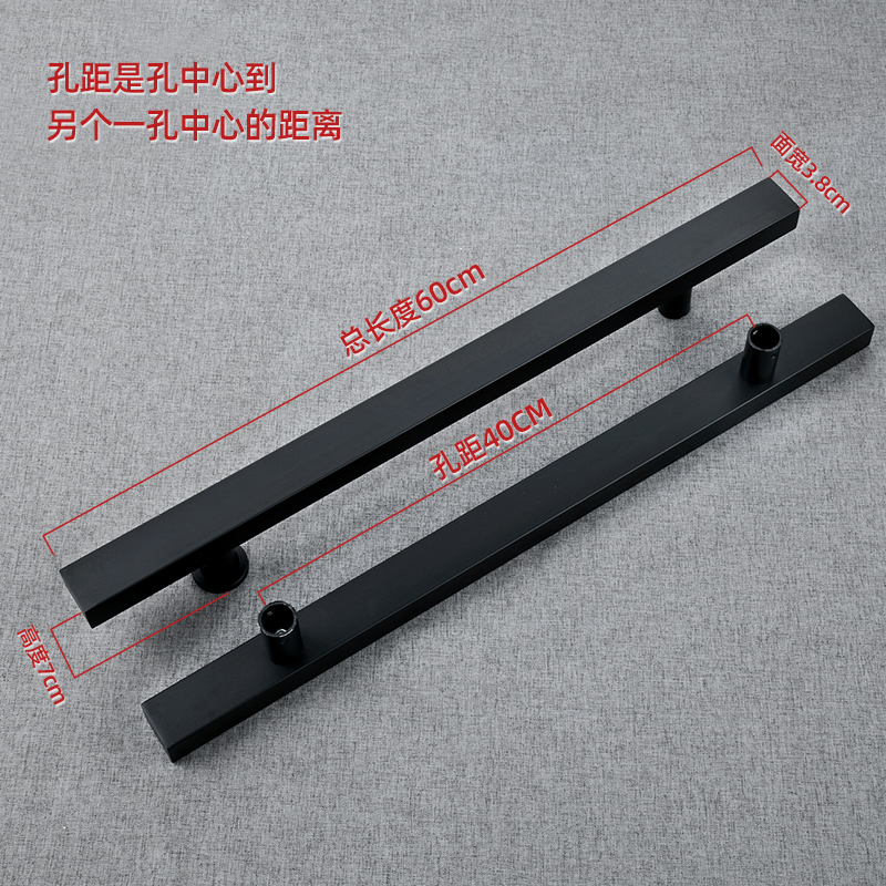 黑色大拉手玫瑰金把手电镀推拉玻璃门拉手现代不锈钢大门把手