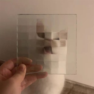 方格立体压艺术玻璃马赛克猫宠物搞怪拍照个性创意摄影像道具