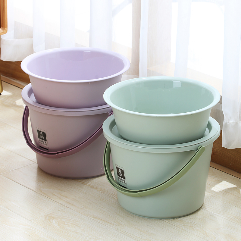 桶盆装家用水桶宿舍脸盆洗衣桶学生储水带盖洗澡圆桶加厚塑料桶