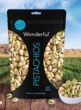 【当季大颗粒，不含食用盐】Wonderful万多福进口无盐开心果600克
