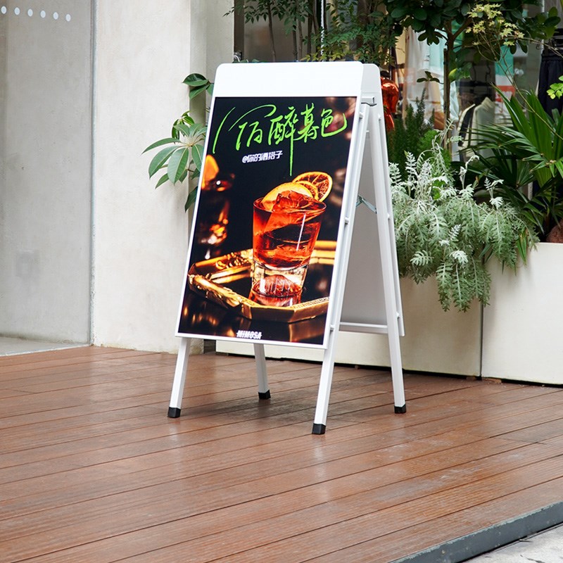 店门口展架防风加重底板A字型双面海报kt板展示架立落地式广告牌