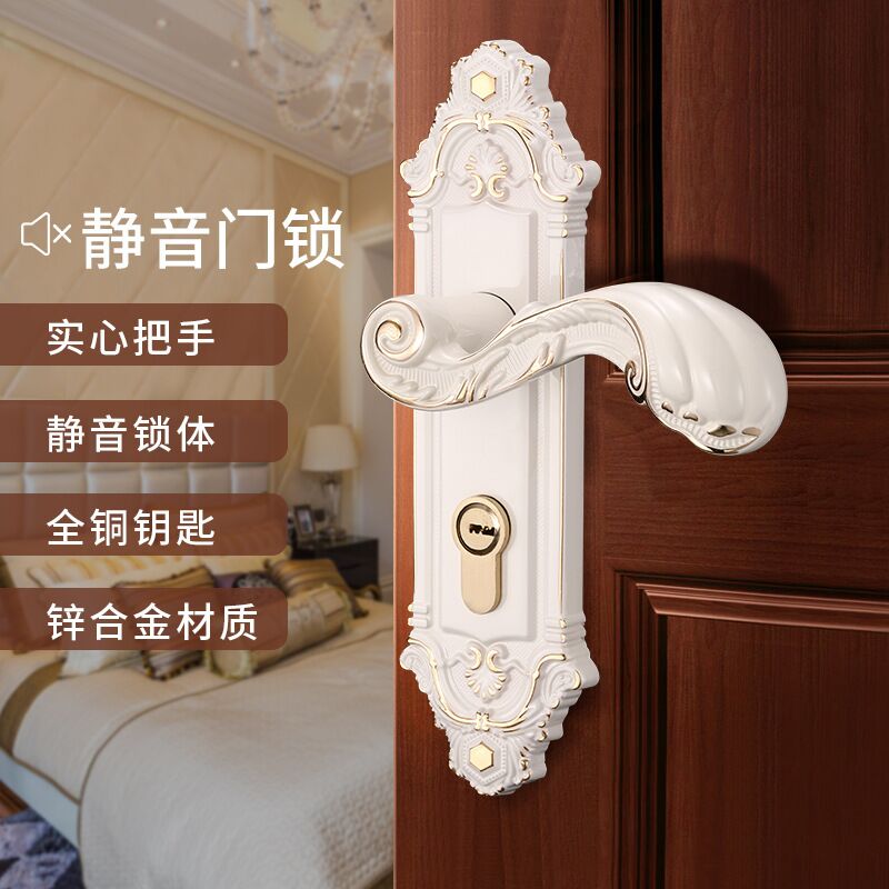 青古铜单舌 室内卧室欧式静音防插门锁
