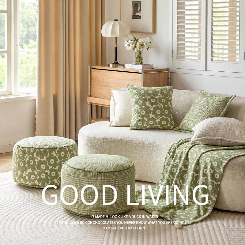 法式布艺软凳子客厅坐墩绿色坐垫懒人沙发脚踏榻榻米蒲团民宿软装,居家布艺,蒲团,淘宝优惠券,粉丝福利购,淘宝优惠卷